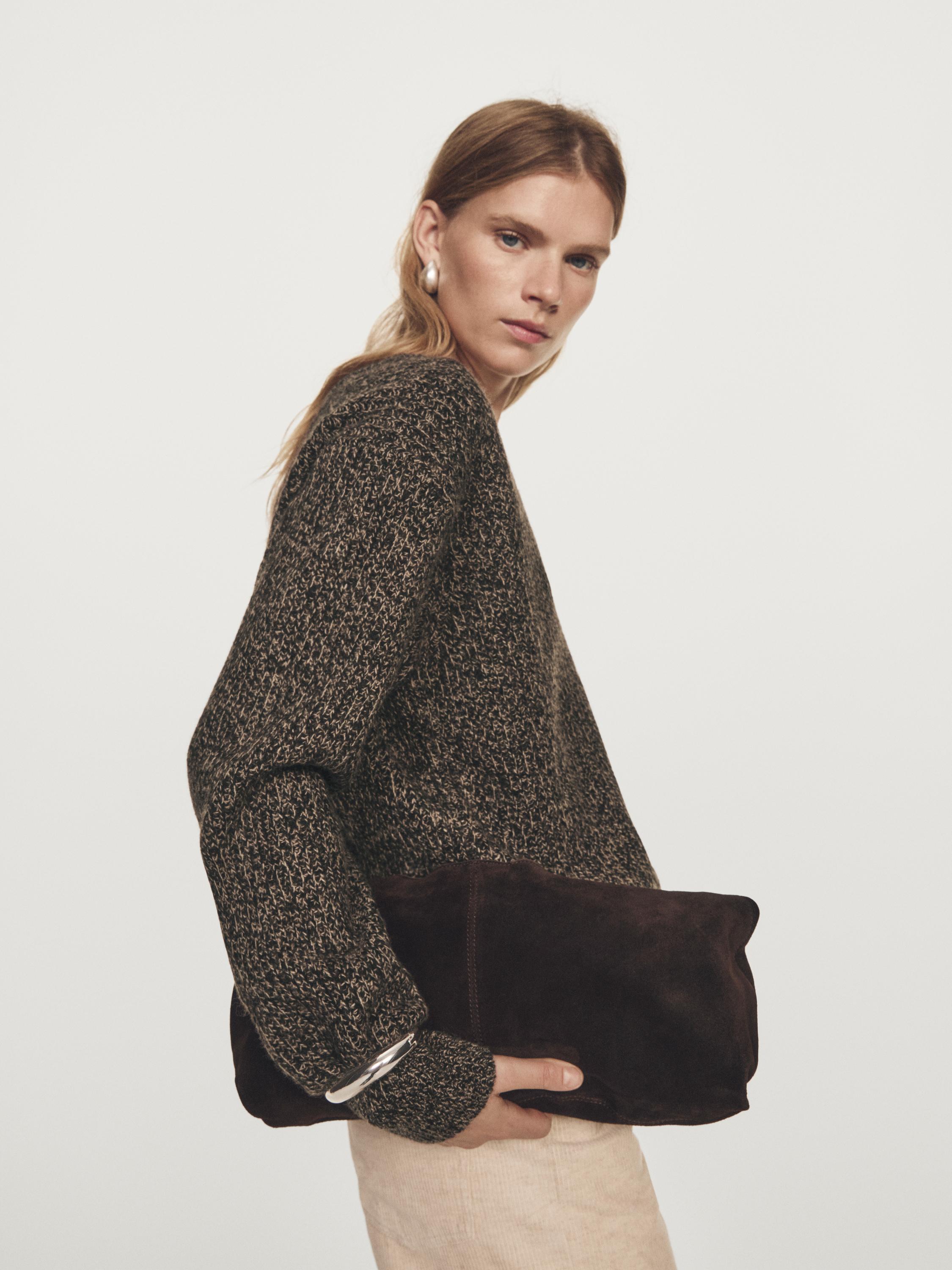 Pull en maille moulinée à col V